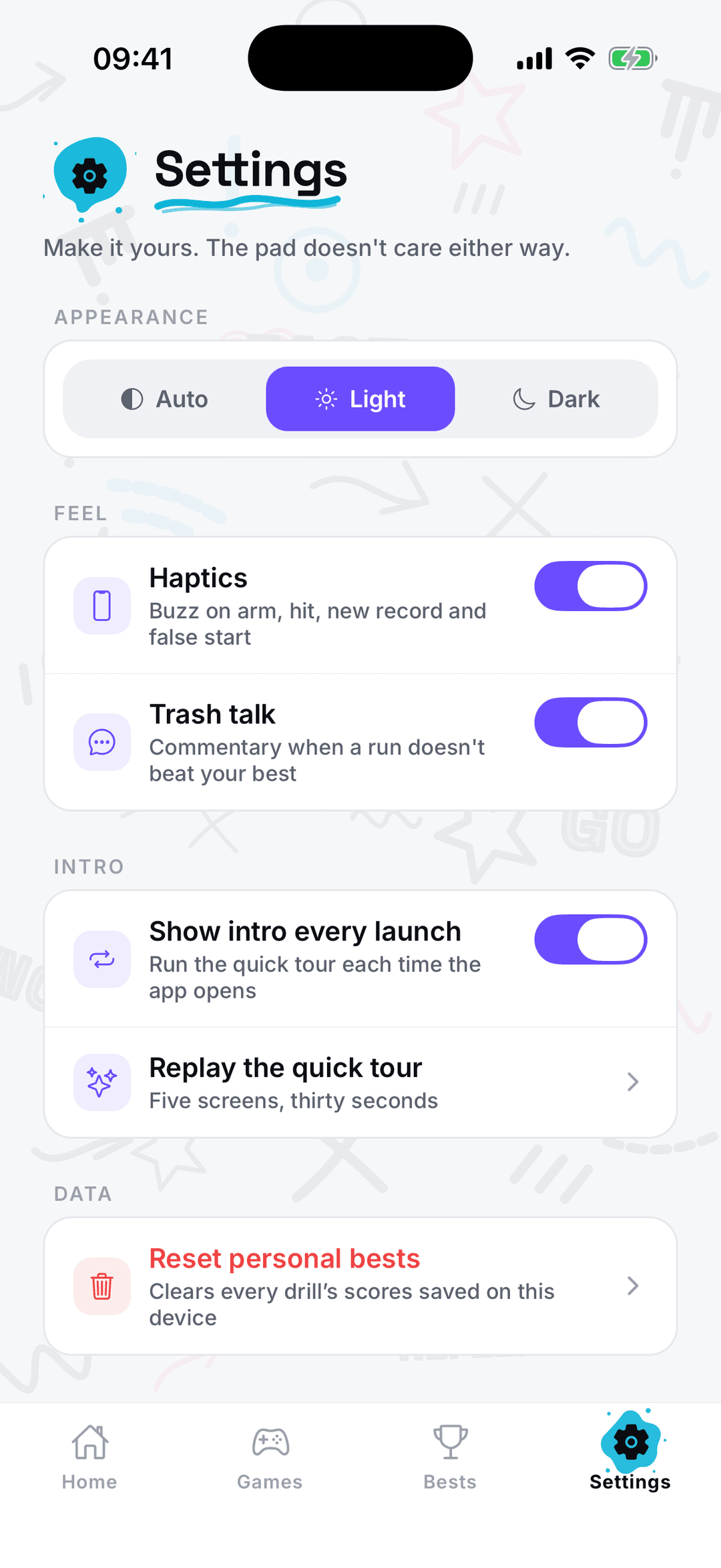 settings light